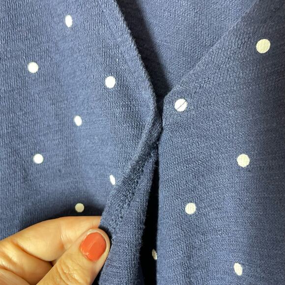 Old Navy Polka Dot Wrap Top Blouse Shirt Navy Blue XL - Picture 5 of 5